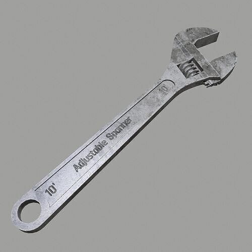 Adjustable Spanner Low Poly Low-poly 3D model