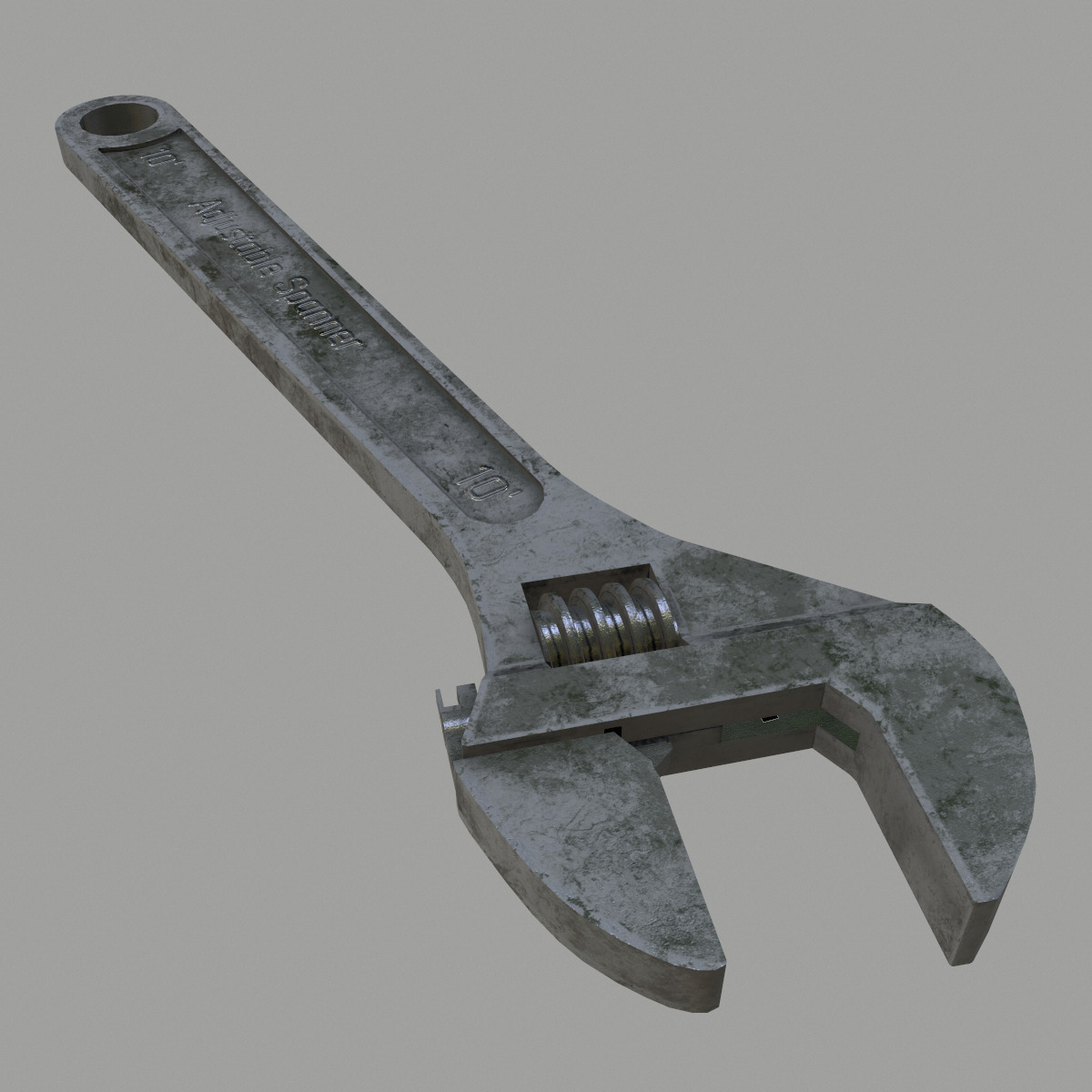 Adjustable Spanner Low Poly Low-poly 3D model_4
