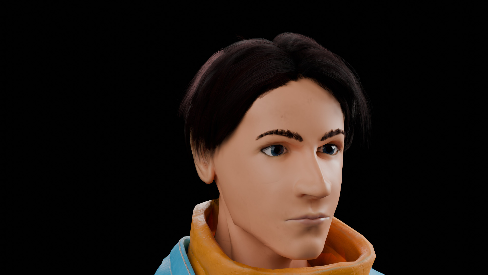 Man With Bag Low-poly 3D model_6