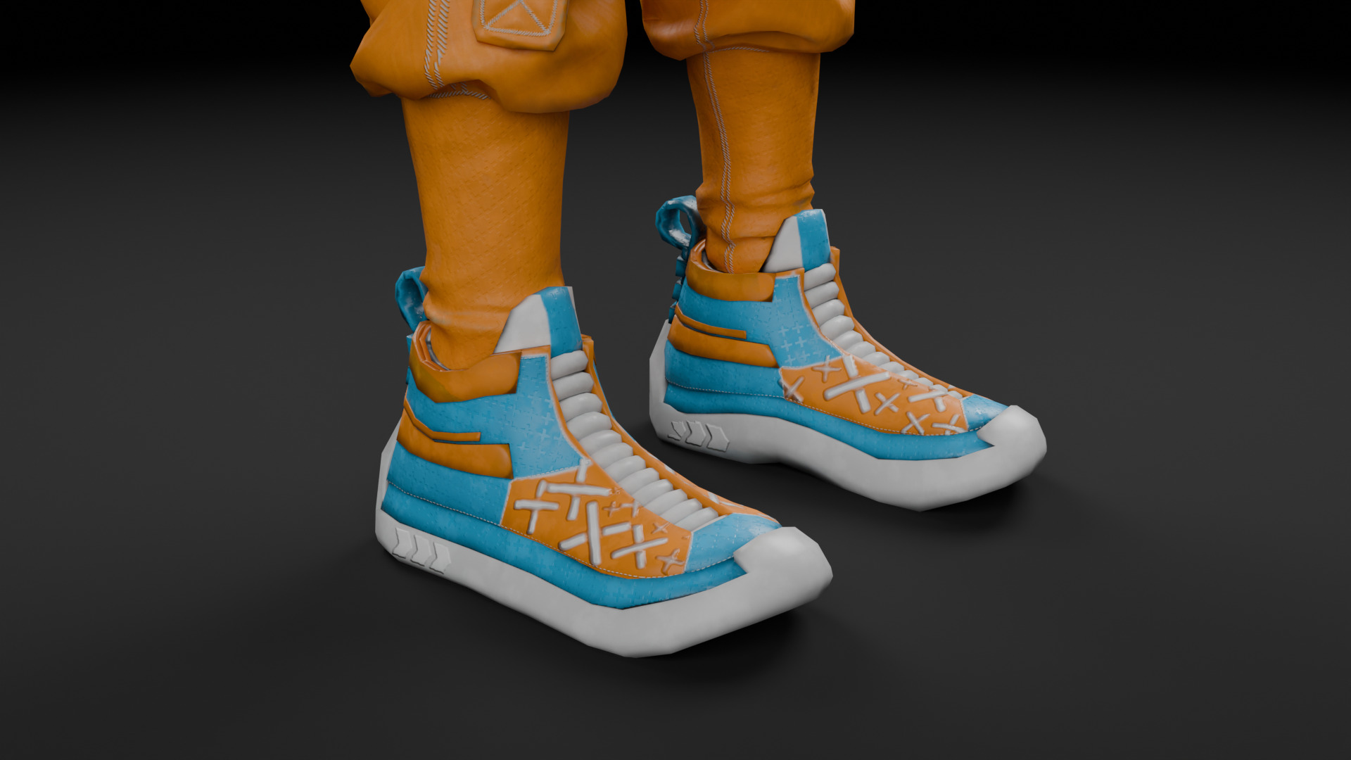 Man With Bag Low-poly 3D model_10