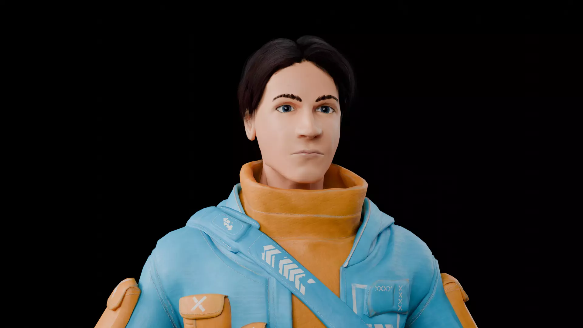 Man With Bag Low-poly 3D model_0