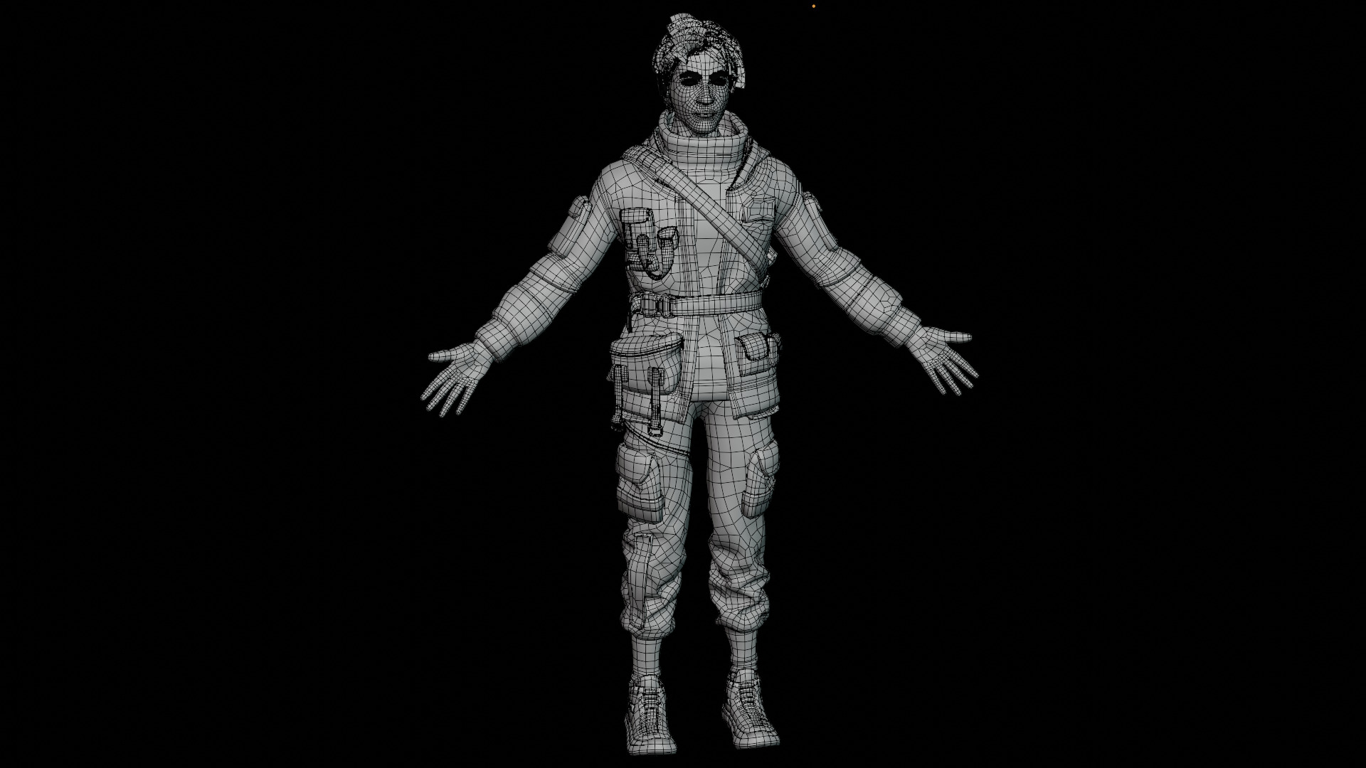 Man With Bag Low-poly 3D model_15