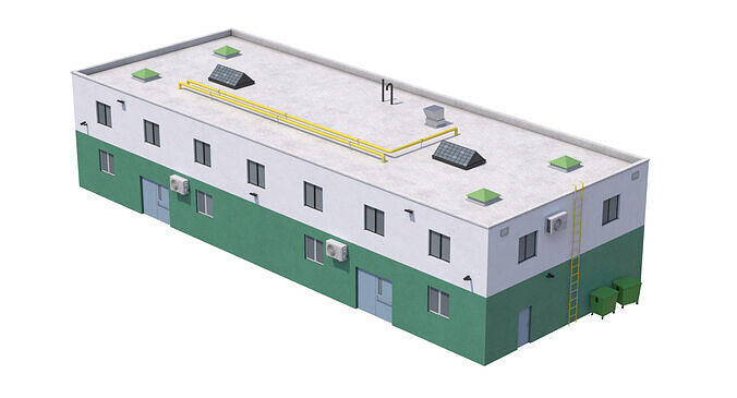 Industrial Building 3 Low-poly 3D model