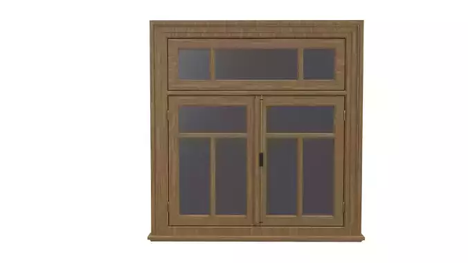 Photorealistic Wooden Casement Window PBR 3D Model