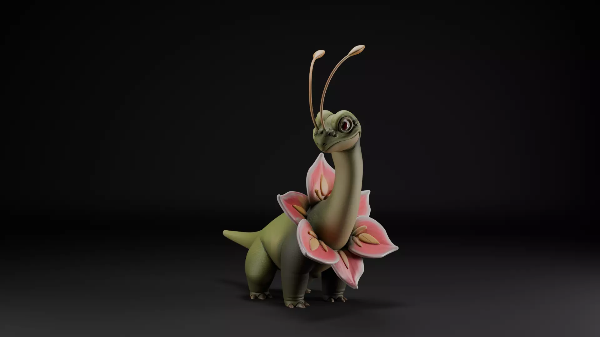 FloraDino  Stylized Fantasy Creature Model 3D print model_0