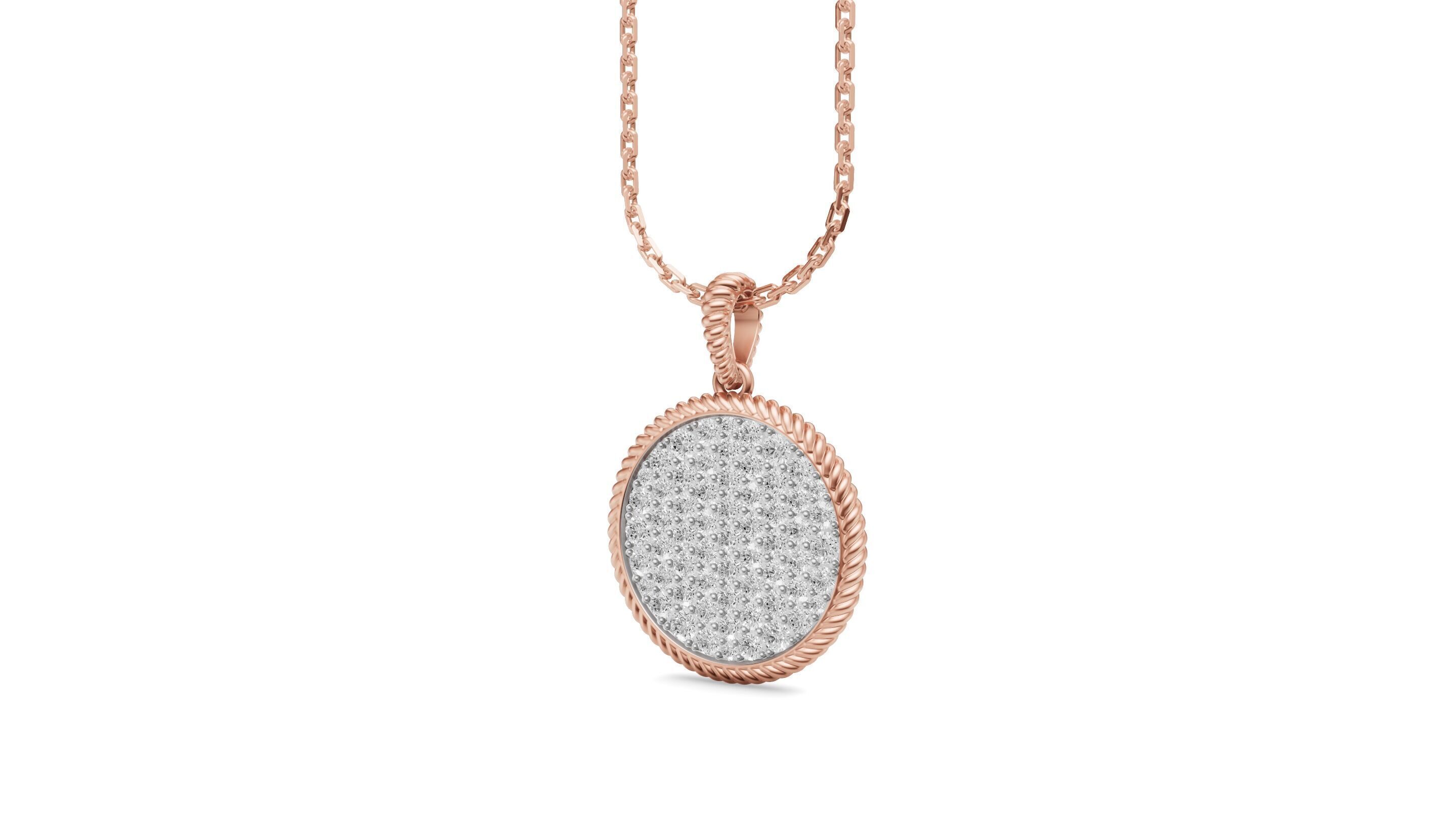 Shimmering Circle Diamond Pendant 3D print model_6