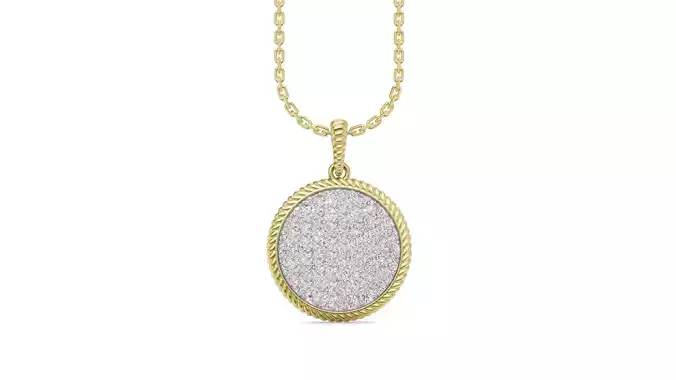 Shimmering Circle Diamond Pendant