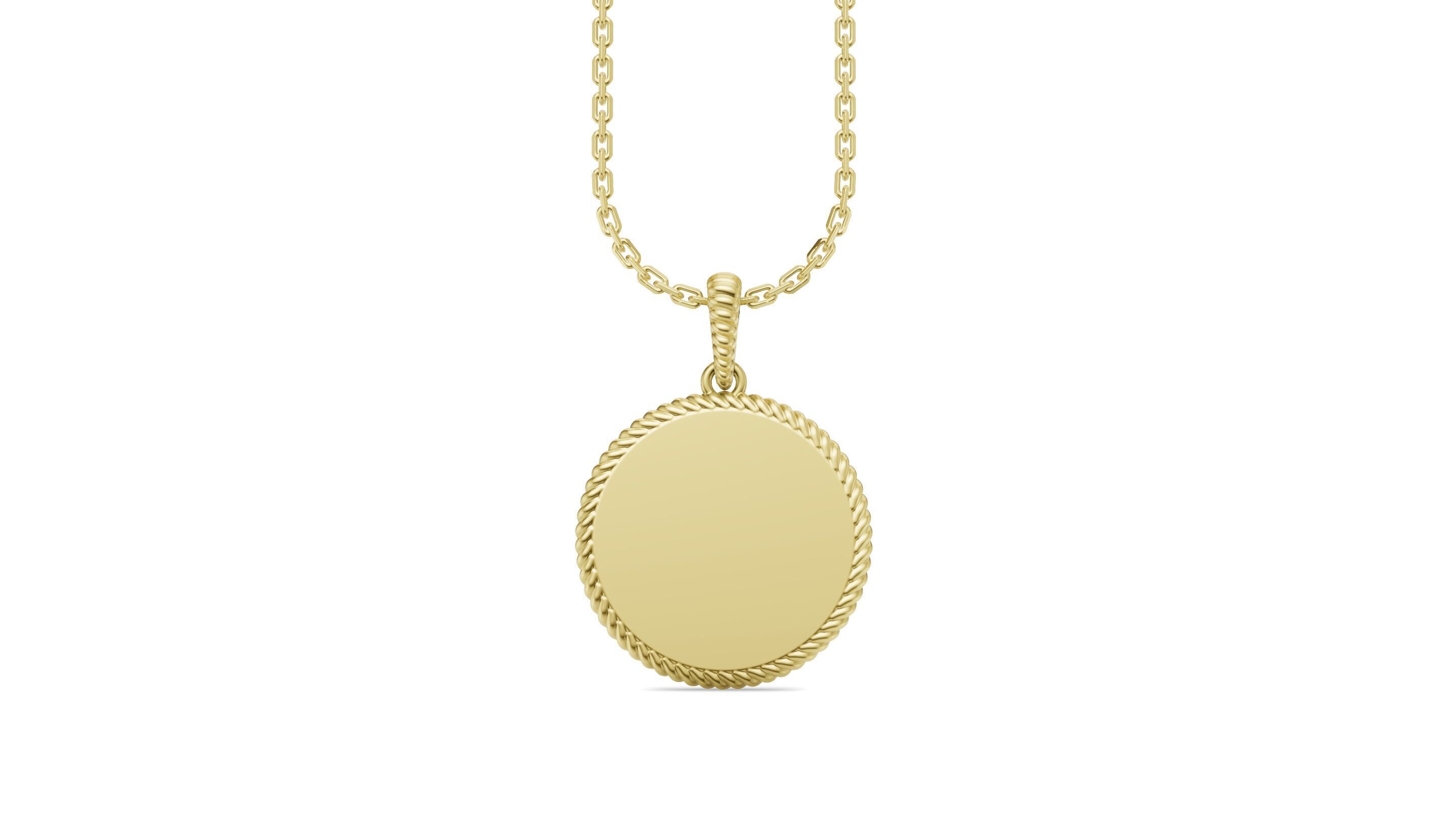 Shimmering Circle Diamond Pendant 3D print model_10