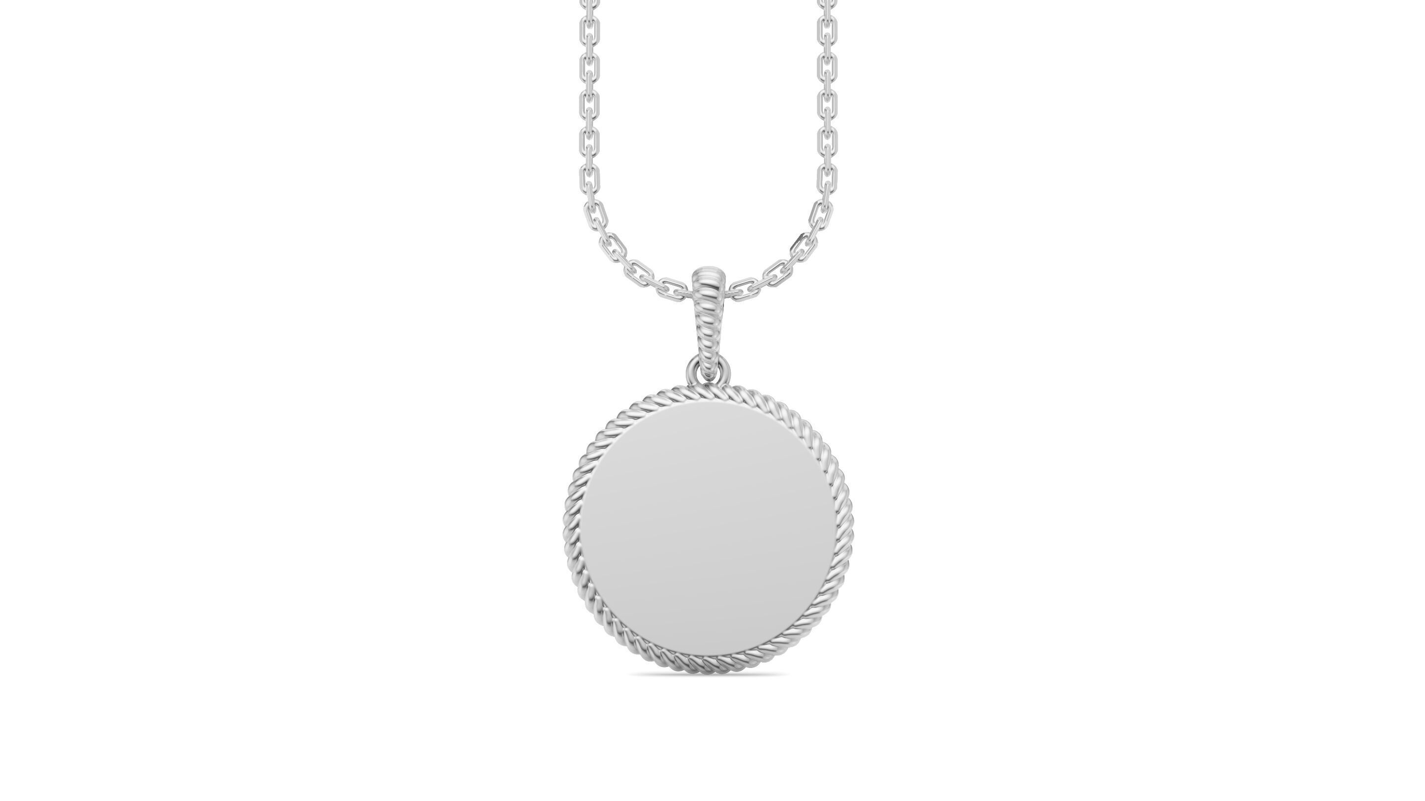 Shimmering Circle Diamond Pendant 3D print model_11