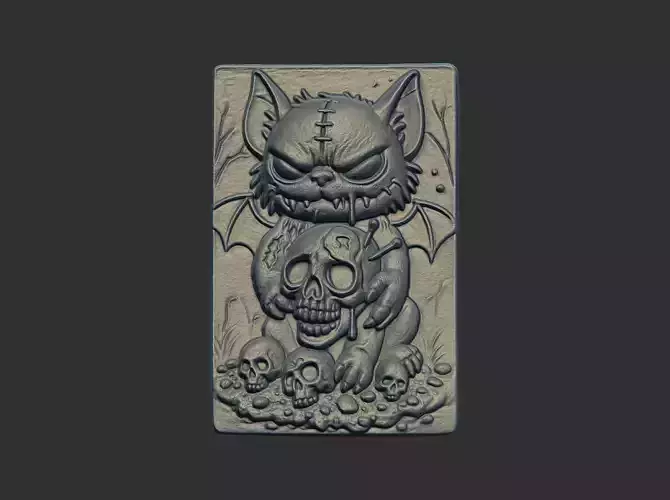 cat hallowen skull decor 