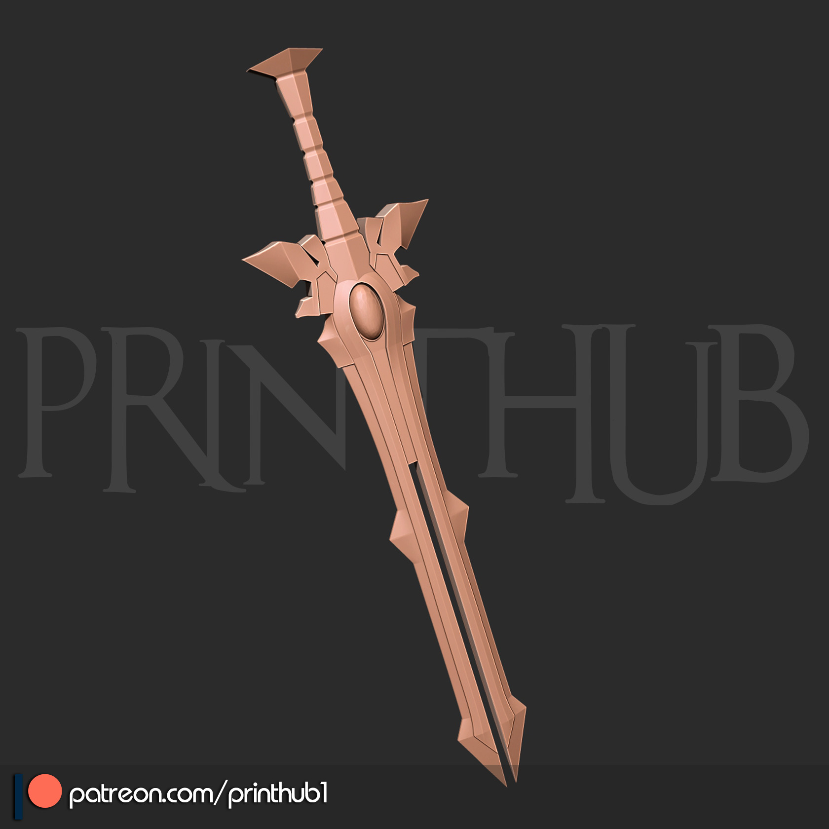 Enryuu Sword Level Max from Onimusha Fan Art  Cosplay Prop STL  3D print model_1