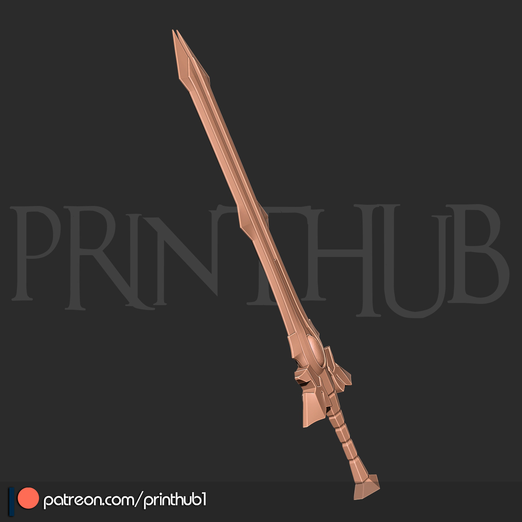 Enryuu Sword Level Max from Onimusha Fan Art  Cosplay Prop STL  3D print model_3