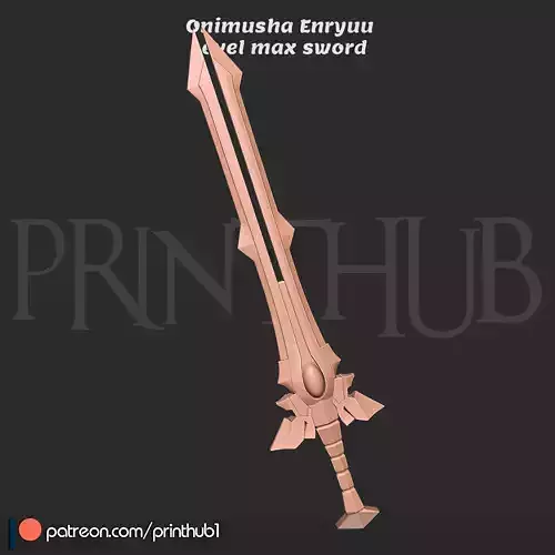 Enryuu Sword Level Max from Onimusha Fan Art  Cosplay Prop STL 