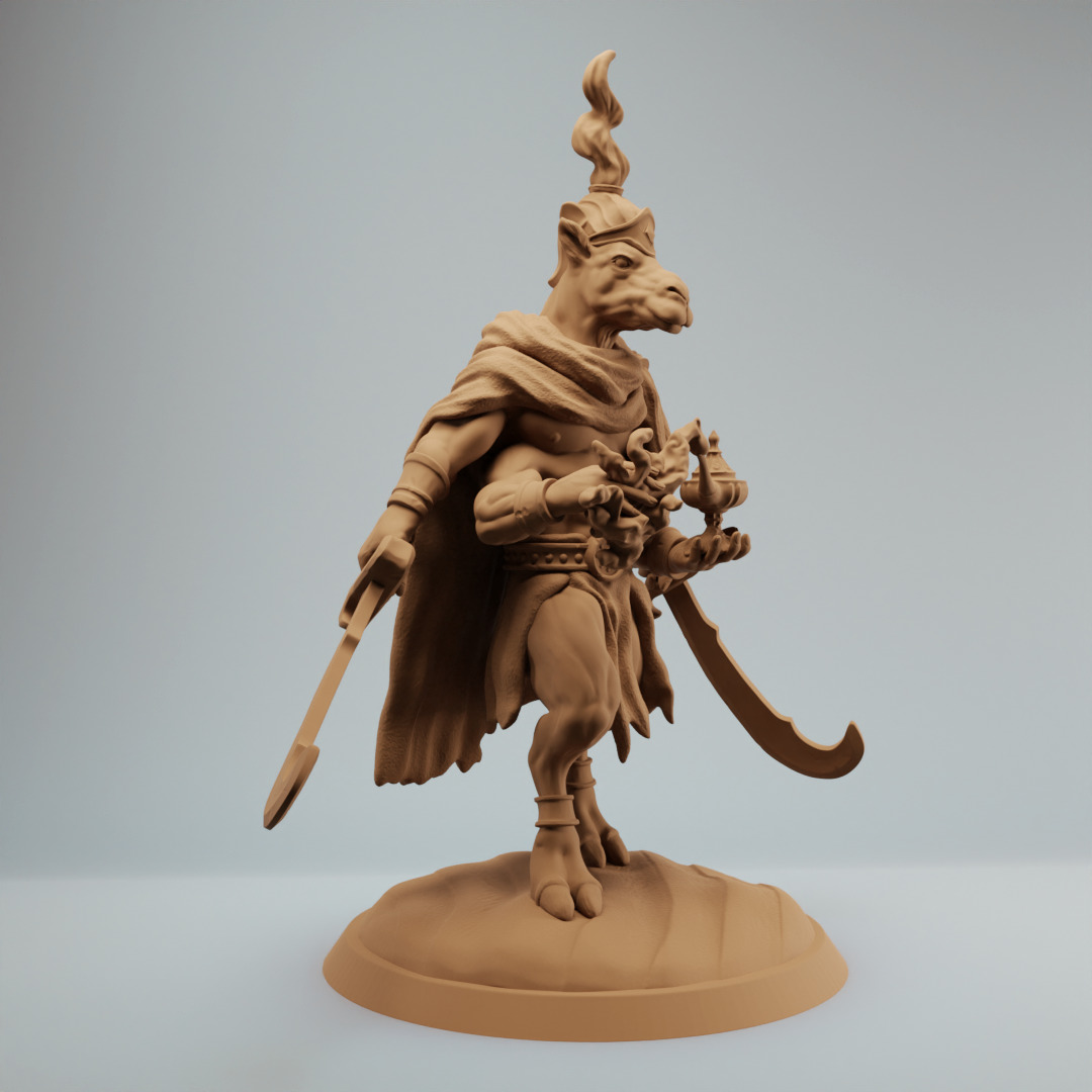 Desert camel djinn spirit with swords Bundle 3D print model_2