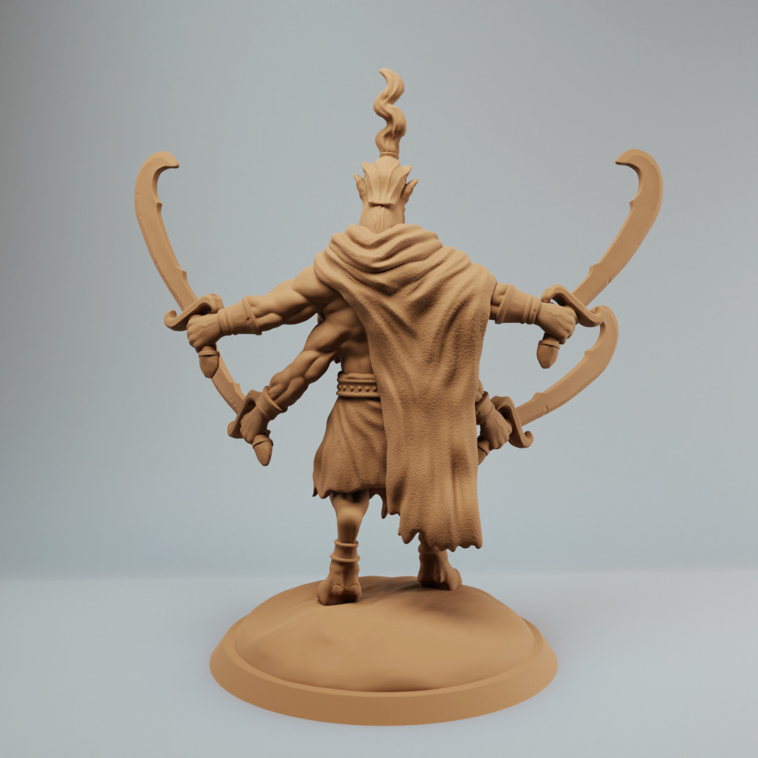 Desert camel djinn spirit with swords Bundle 3D print model_6