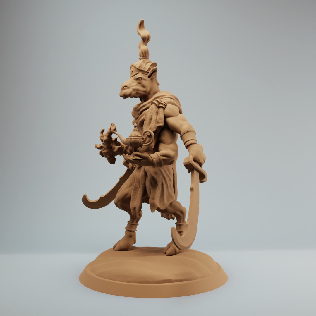 Desert camel djinn spirit with swords Bundle 3D print model_3