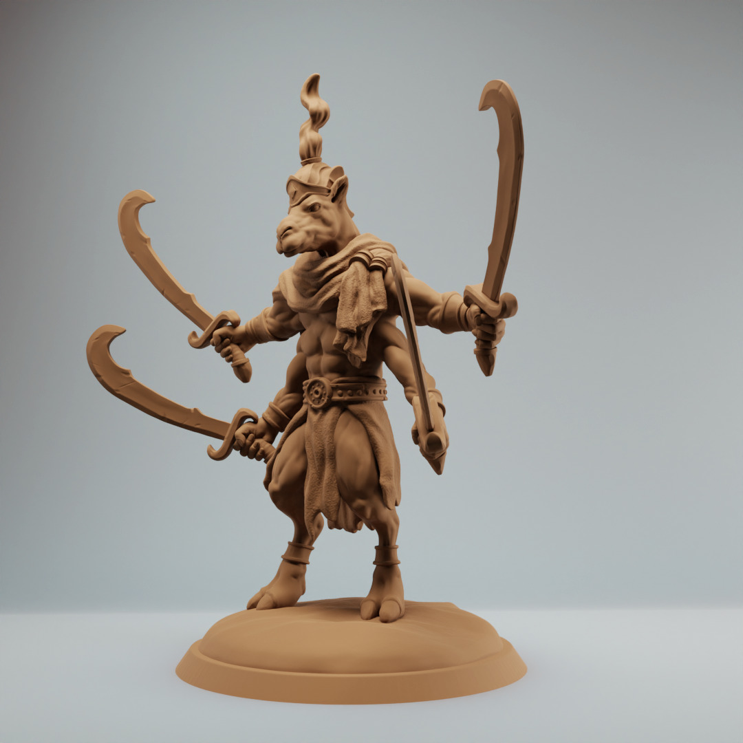 Desert camel djinn spirit with swords Bundle 3D print model_5