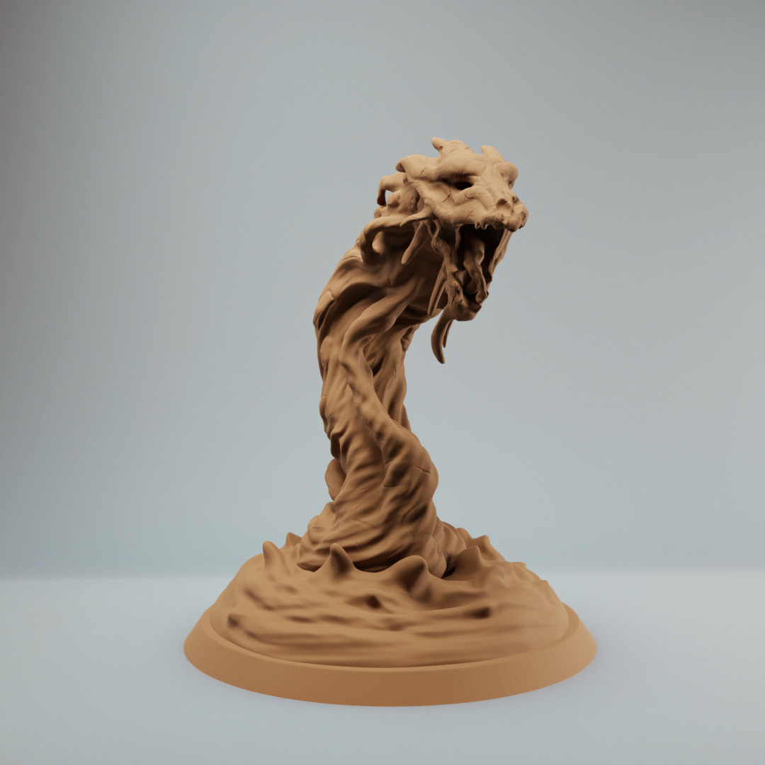 Desert Wyrm sand worm pre supported wyrm Bundle 3D print model_3