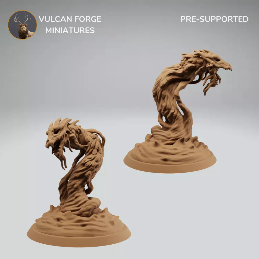 Desert Wyrm sand worm pre supported wyrm Bundle 3D print model_0