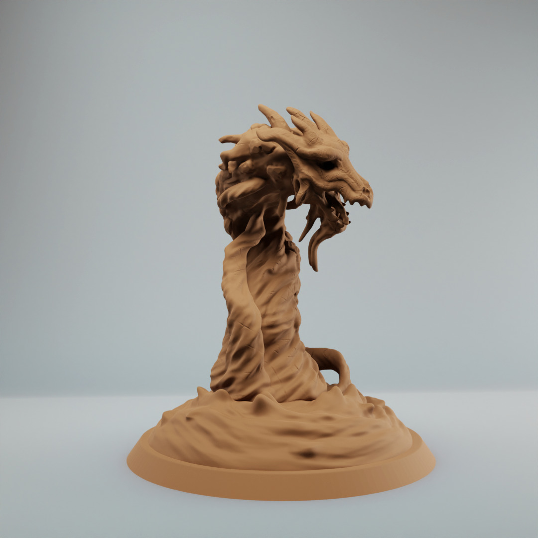Desert Wyrm sand worm pre supported wyrm Bundle 3D print model_5