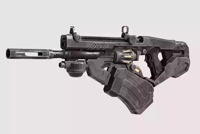 Futuristic Sci-Fi Assault Rifle Free 3D model
