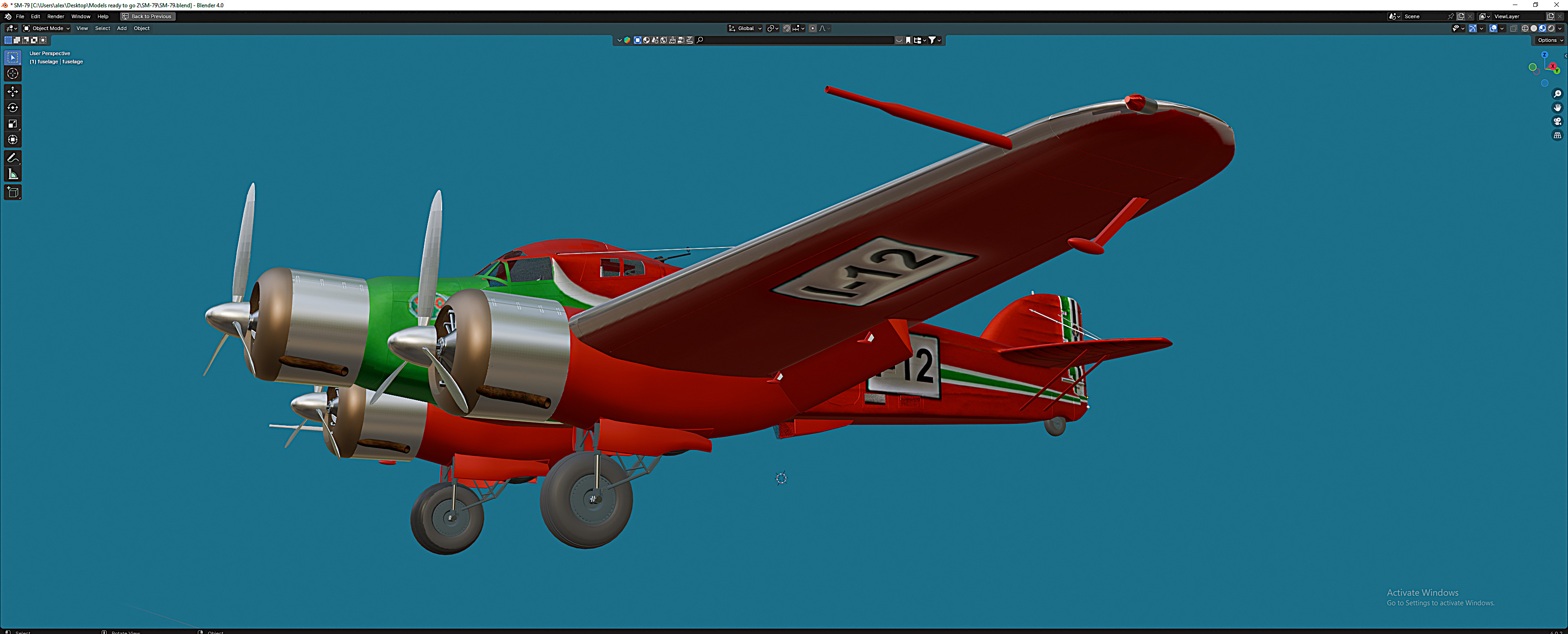 SM-79 Sparviero Free 3D model_2