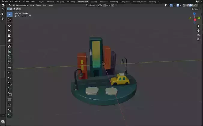 Diorama Style Segment of New York Times Square