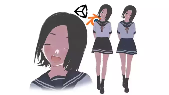 Sayuri School Girl Fully Rigged Anime Girl