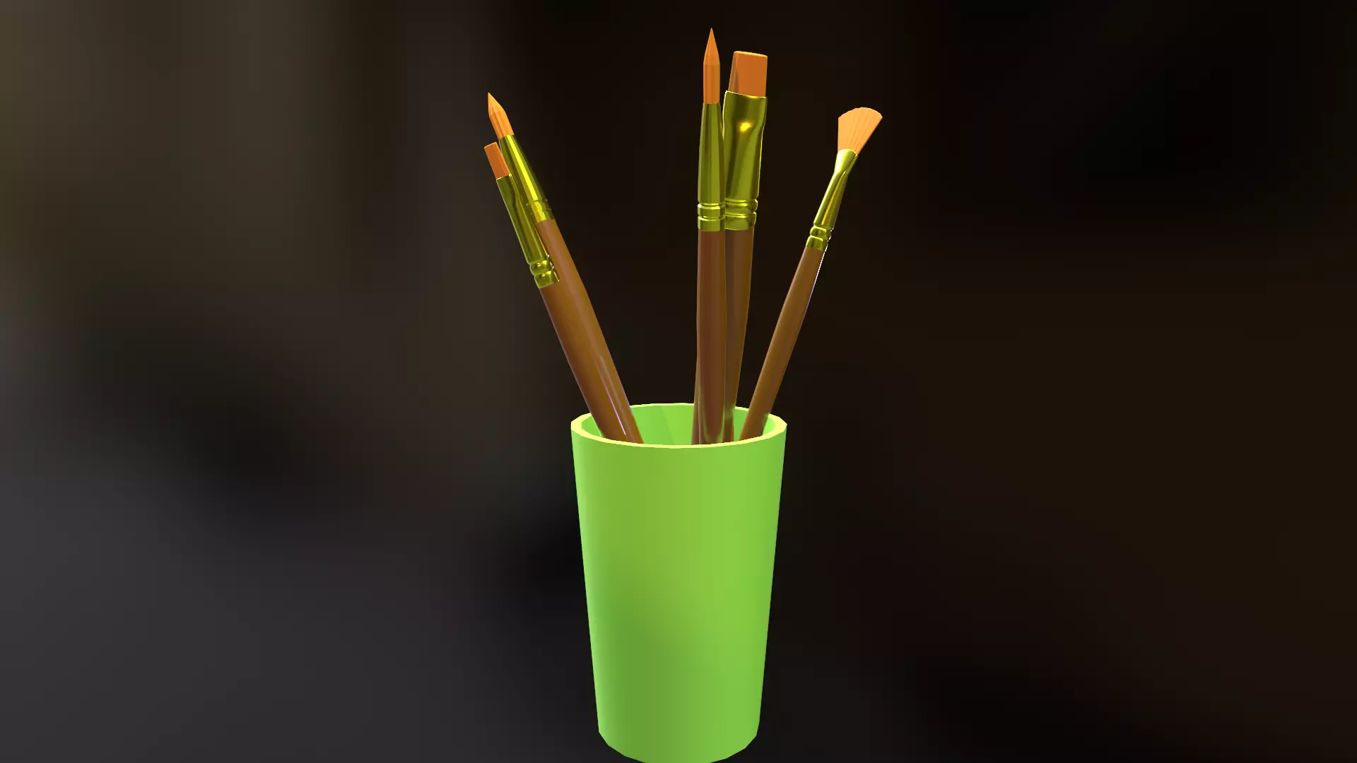 art brushes Free low-poly 3D model_0