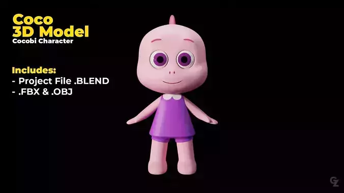 Coco Cocobi Character 3D Model