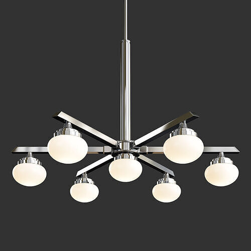 CLASSIC 7 LIGHT DIMMABLE LED CHANDELIER Low-poly 3D model