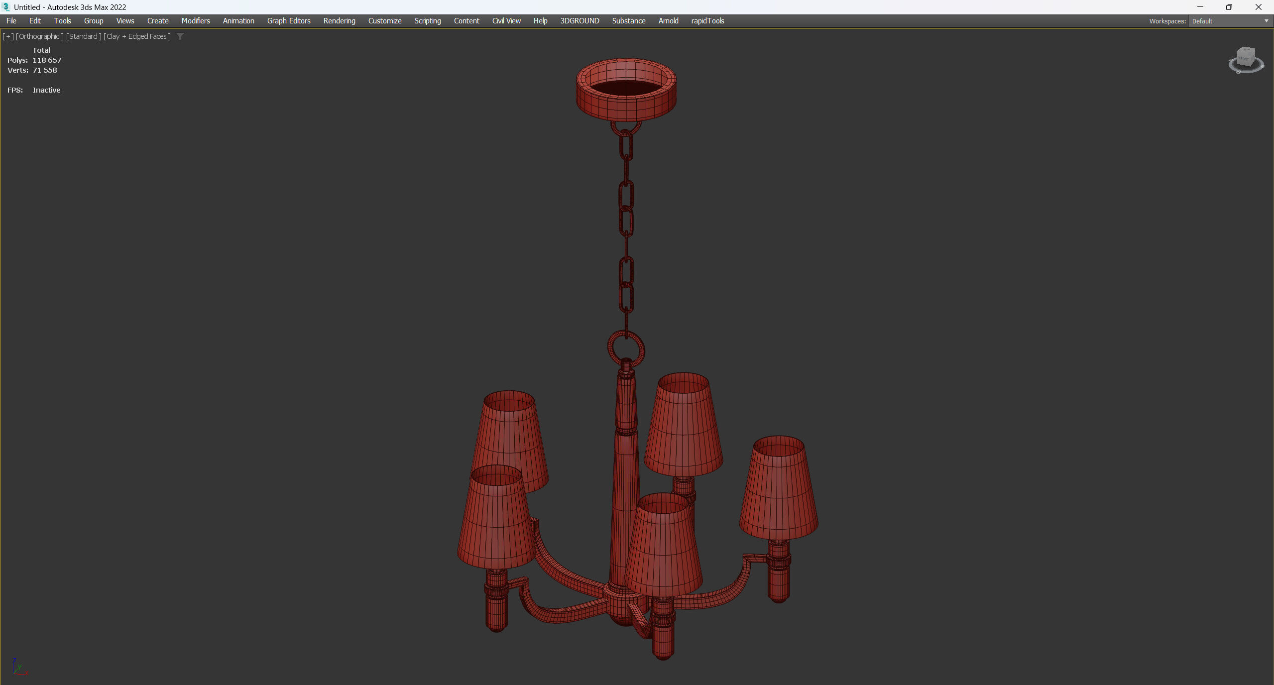 DAYTON CHANDELIER Low-poly 3D model_3