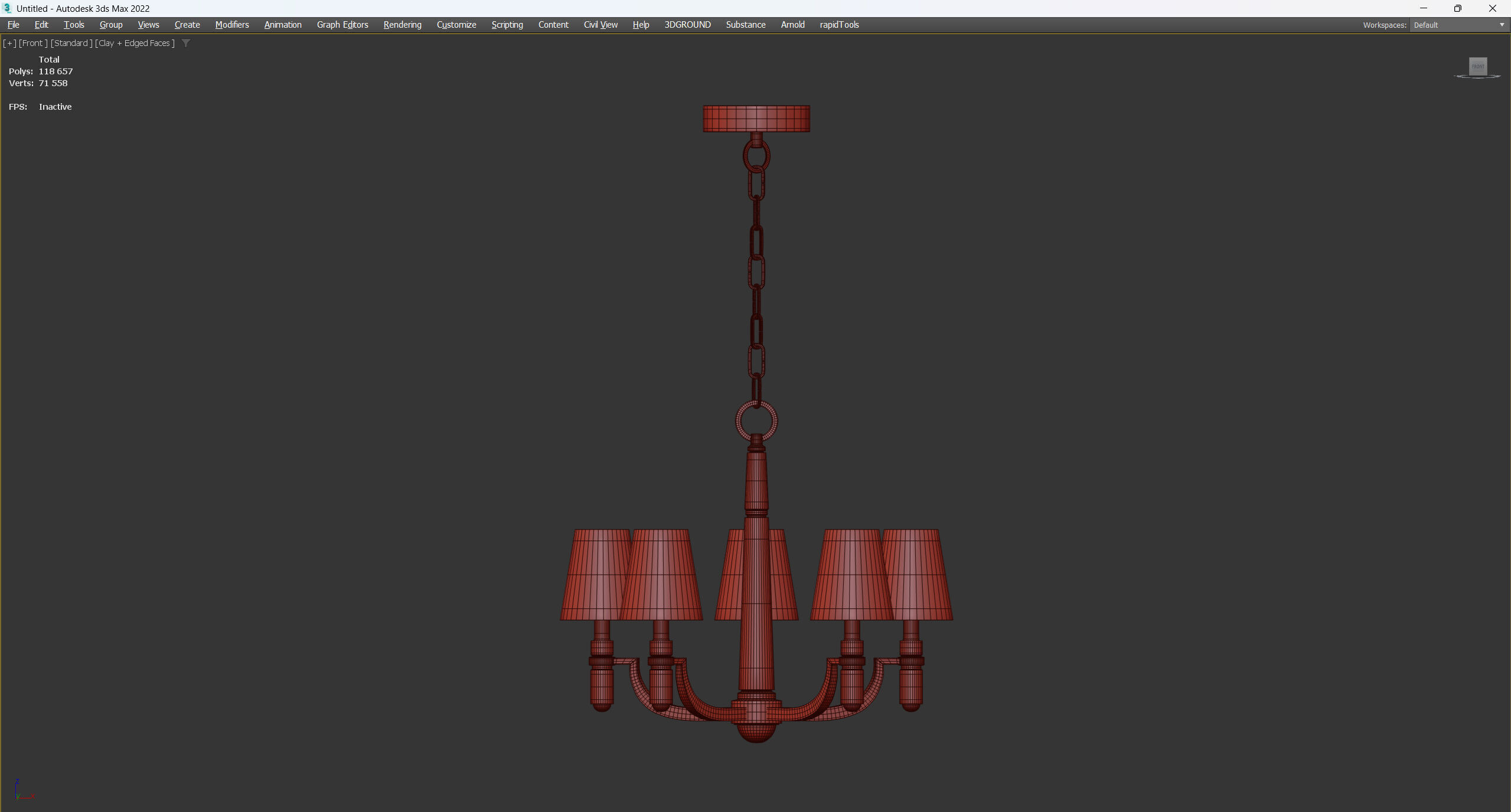 DAYTON CHANDELIER Low-poly 3D model_2
