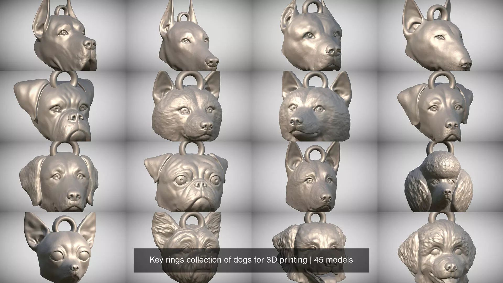 Key rings collection of dogs for 3D printing _0