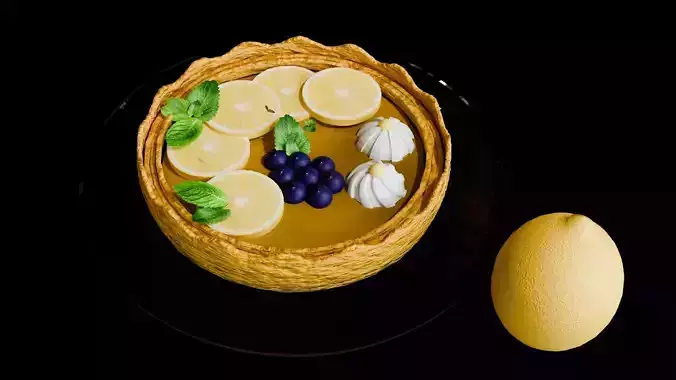 Food and dessert lemon fruit tart