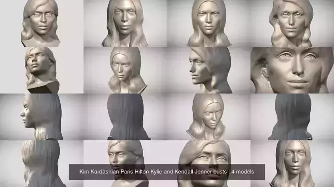 Kim Kardashian Paris Hilton Kylie and Kendall Jenner busts