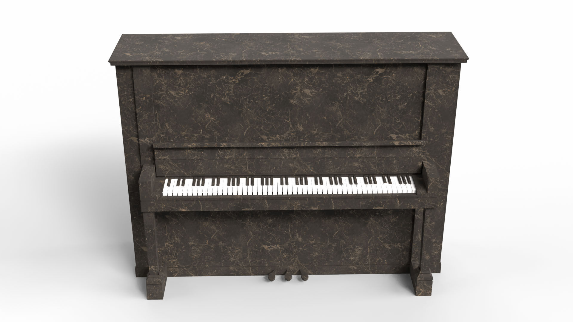 Glossy Wood Veneer Grand Piano Low-poly 3D model_2