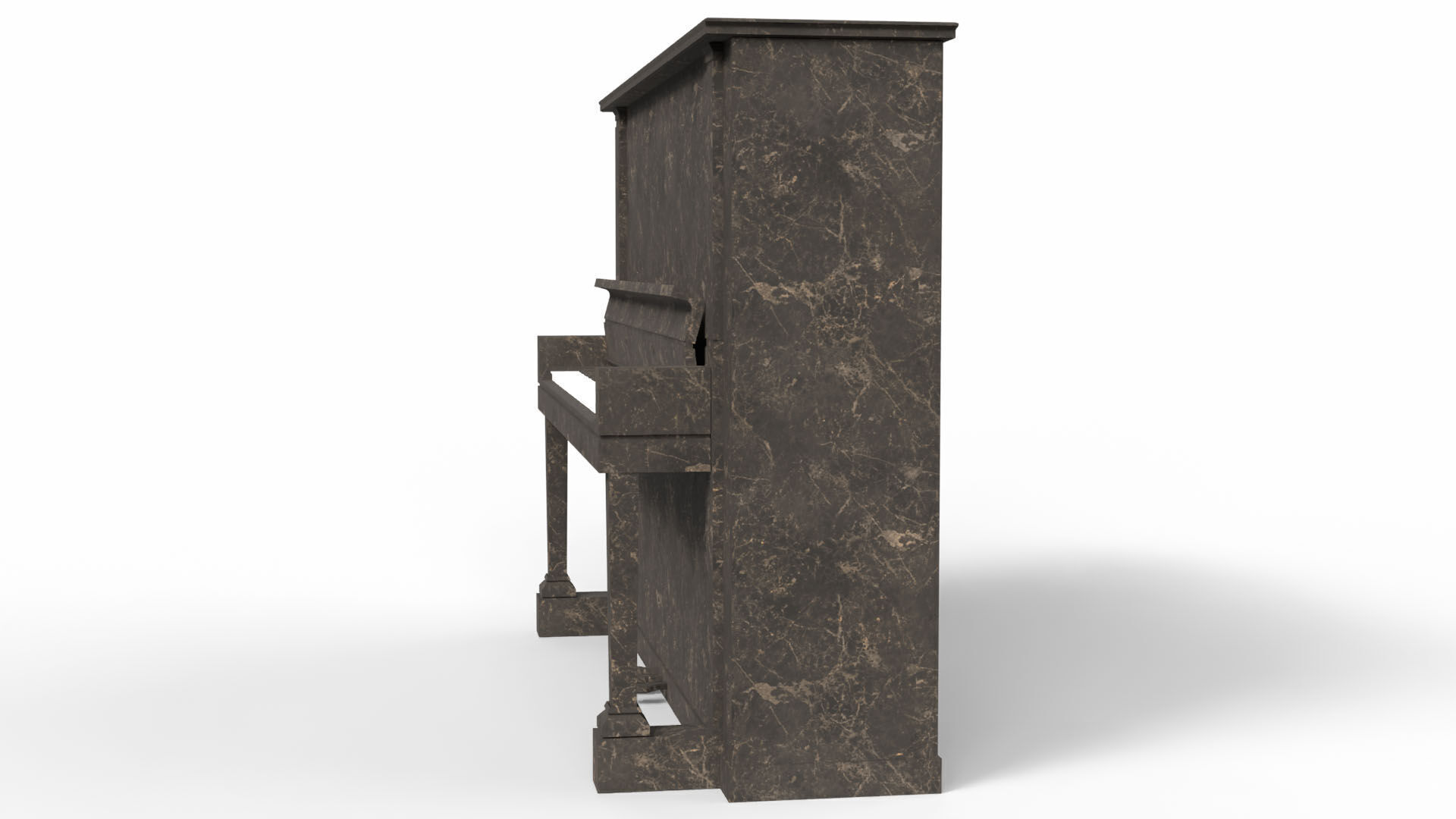 Glossy Wood Veneer Grand Piano Low-poly 3D model_4