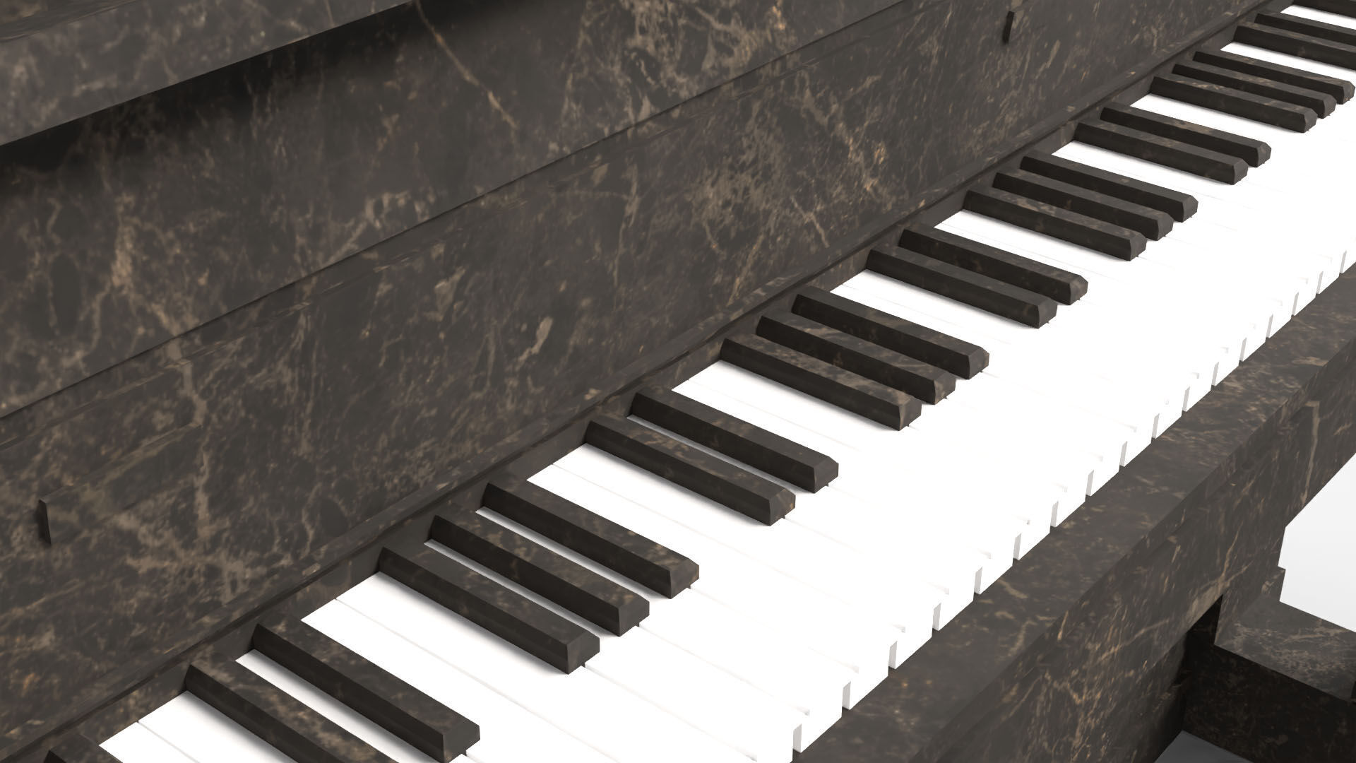 Glossy Wood Veneer Grand Piano Low-poly 3D model_6