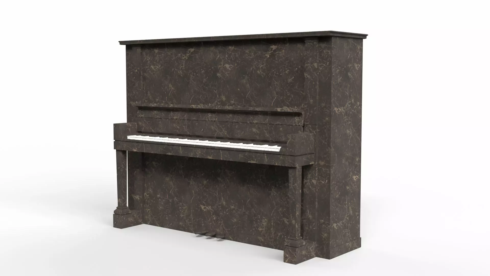 Glossy Wood Veneer Grand Piano Low-poly 3D model_0