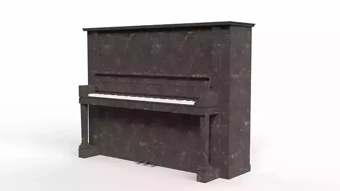 Glossy Wood Veneer Grand Piano Low-poly 3D model