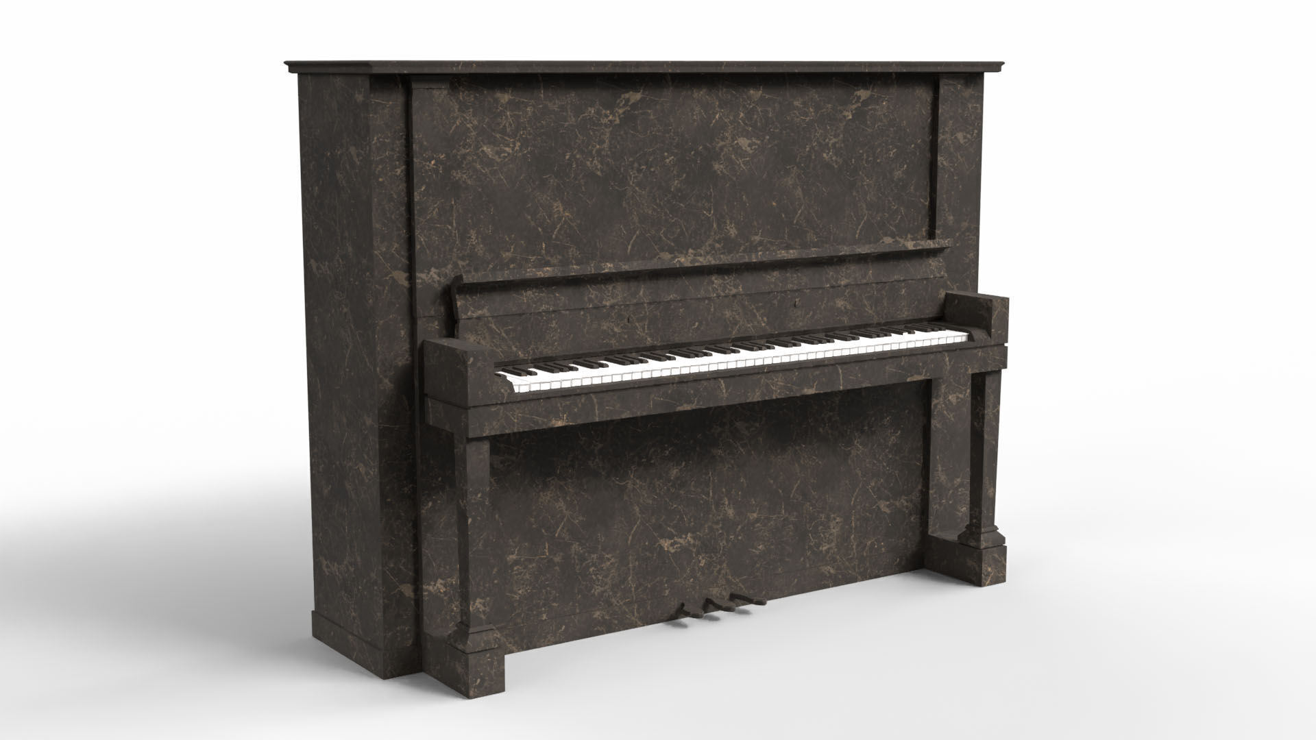 Glossy Wood Veneer Grand Piano Low-poly 3D model_3