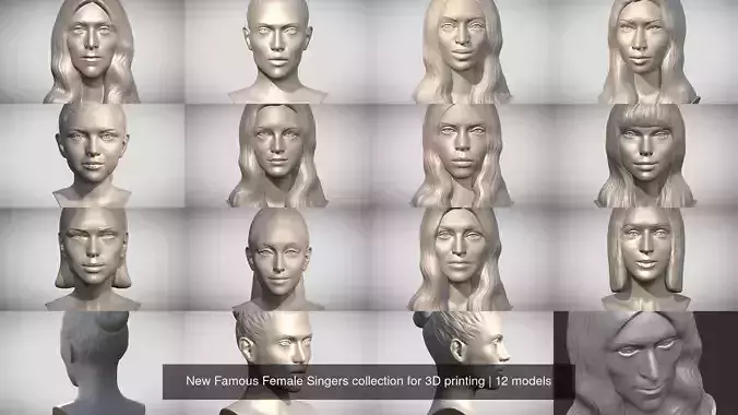 New Famous Female Singers collection for 3D printing 