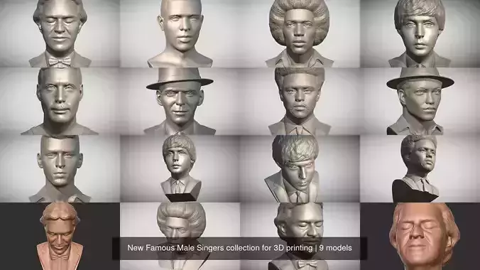 New Famous Male Singers collection for 3D printing 