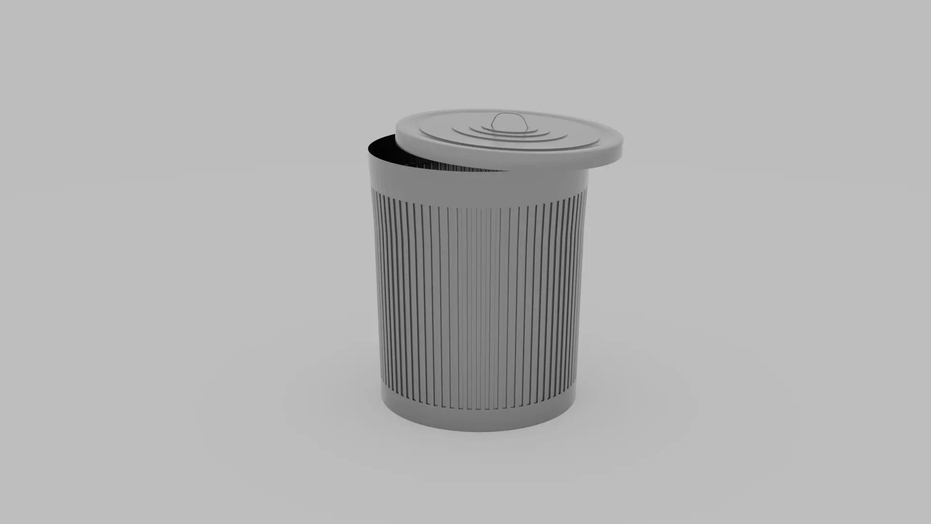 clean trash can  Low-poly 3D model_0