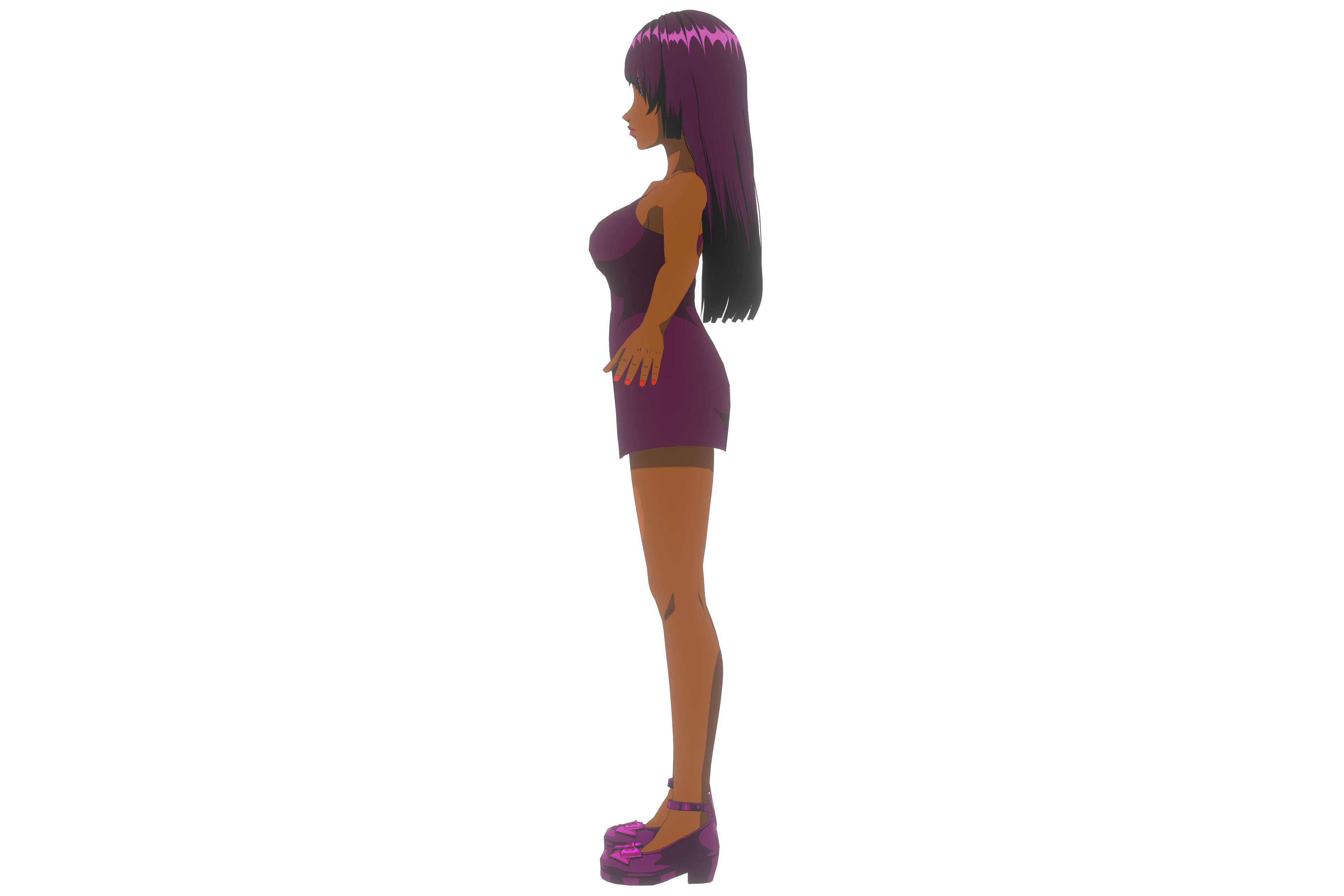 Anime Girl VRM Model 01 Alicia 3D model_12