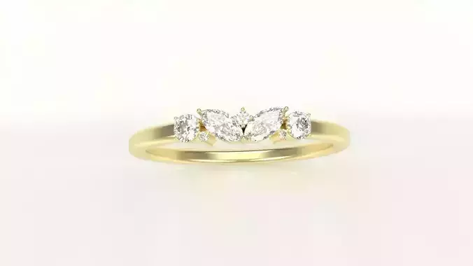 Marquise and round ring