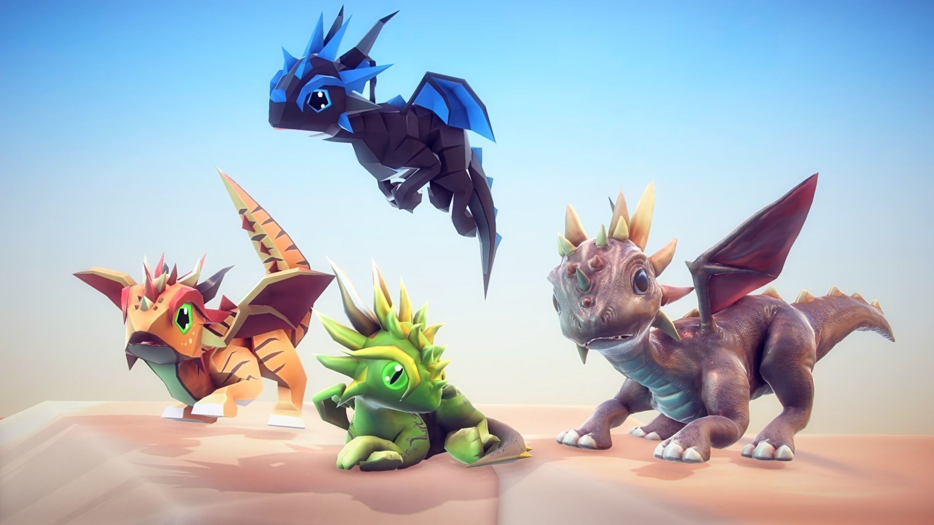 Little Dragons Tiger Low-poly 3D model_2