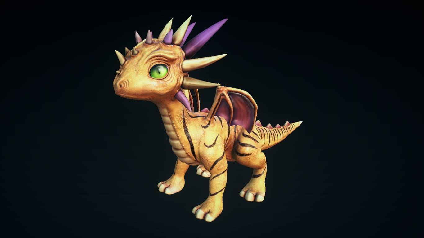 Little Dragons Tiger Low-poly 3D model_21