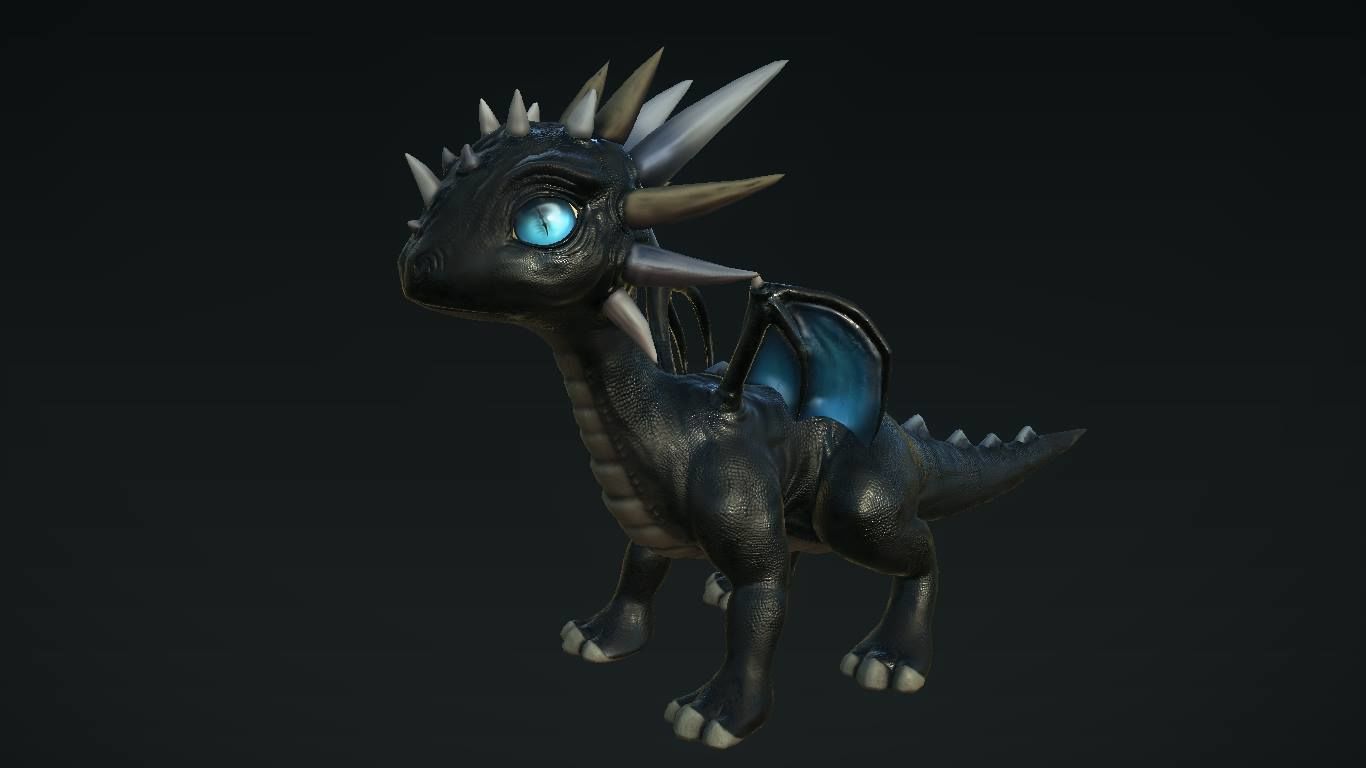 Little Dragons Tiger Low-poly 3D model_18